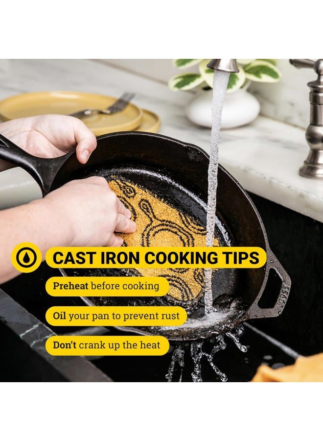 Lodge مقلاة حديد زهر مسبقة التتبيل بحجم 10.25 بوصة - مقبض على شكل دمعة مميز - للاستخدام في الفرن، على الموقد، على الشواية، أو فوق نار المخيم، باللون الأسود - Image 4